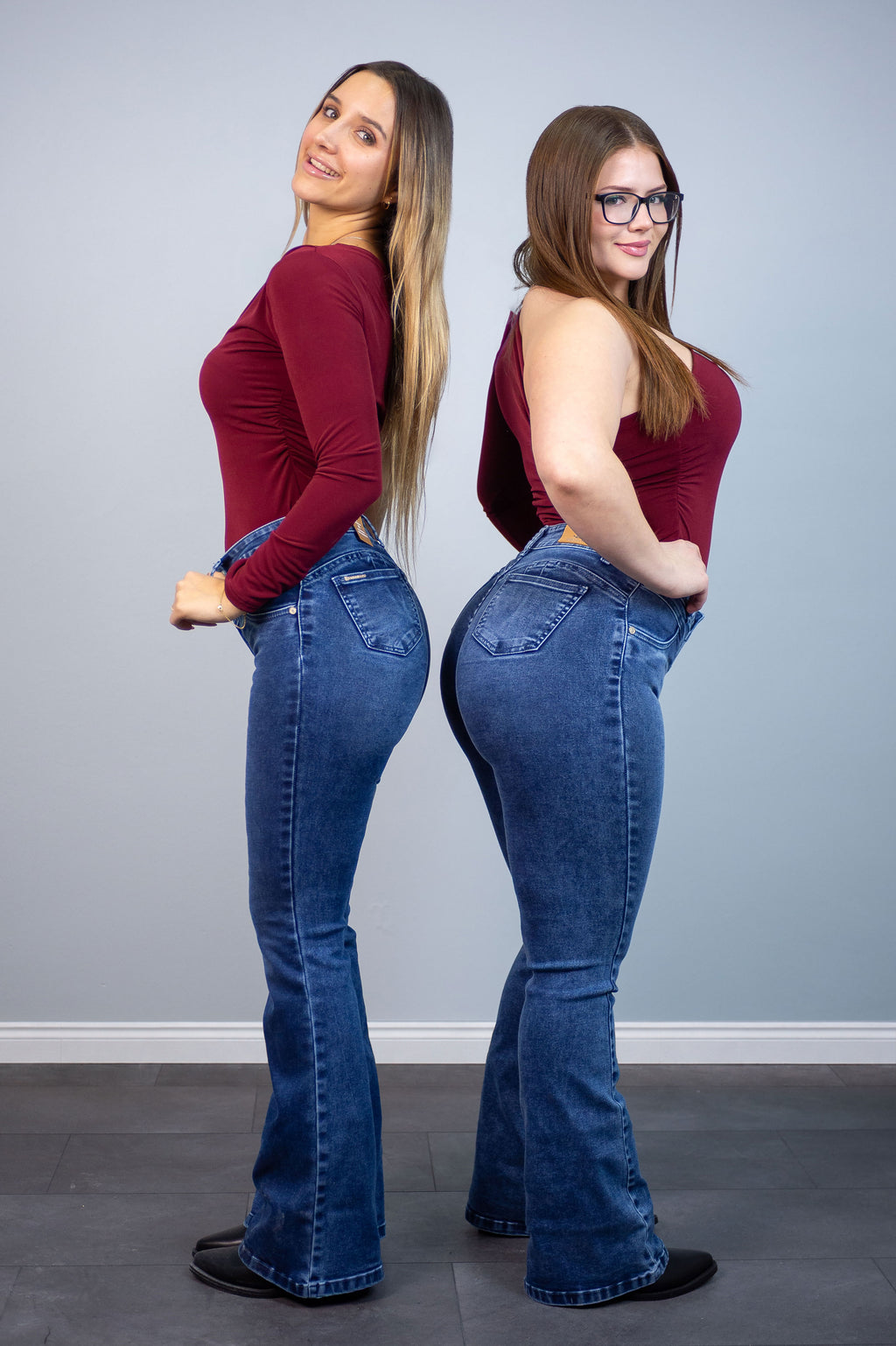 Jeans Flare Roma con Costura Frontal