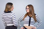 Sweater Abotonado Lucía con Rayas