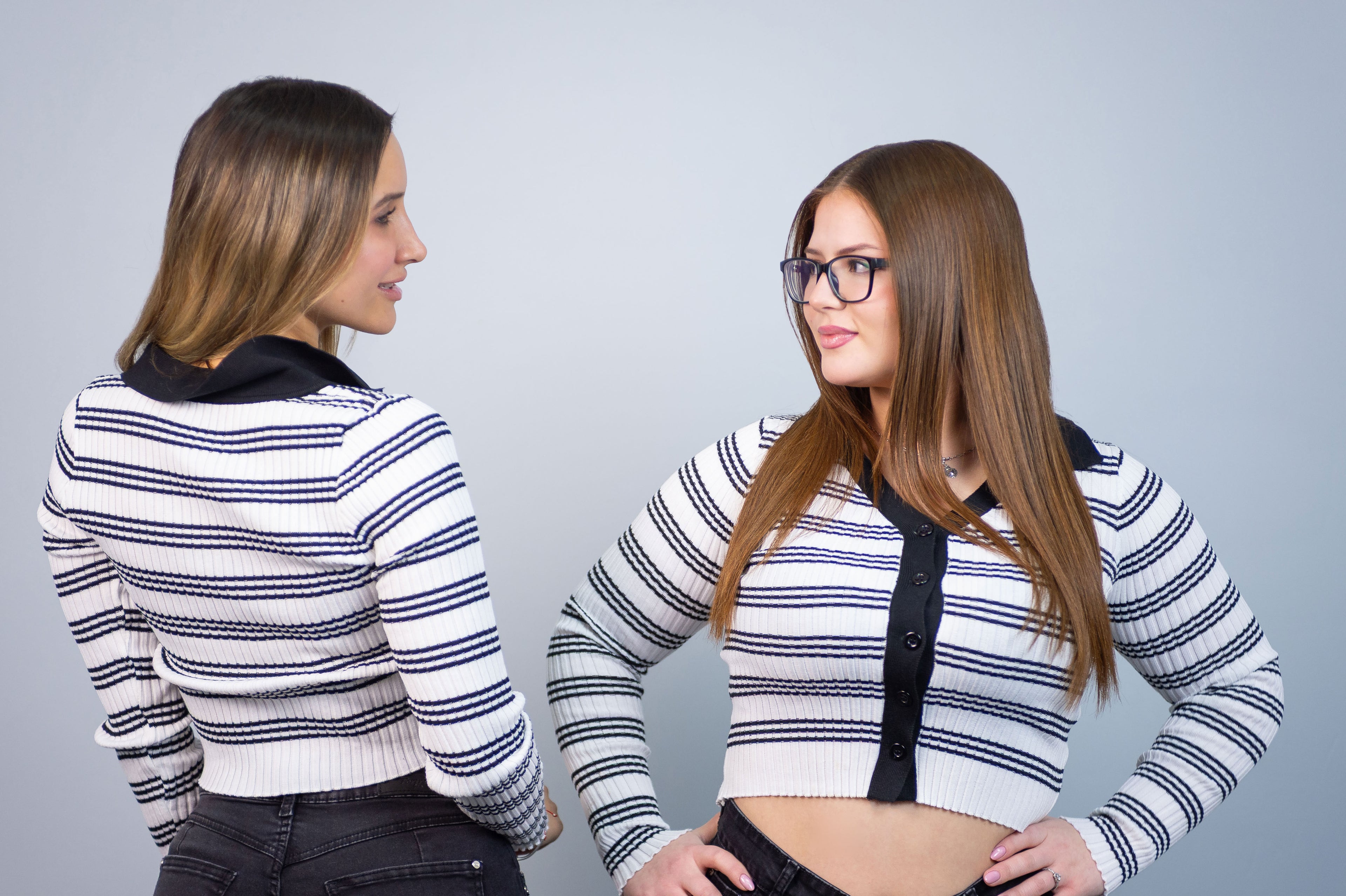 Sweater Abotonado Lucía con Rayas