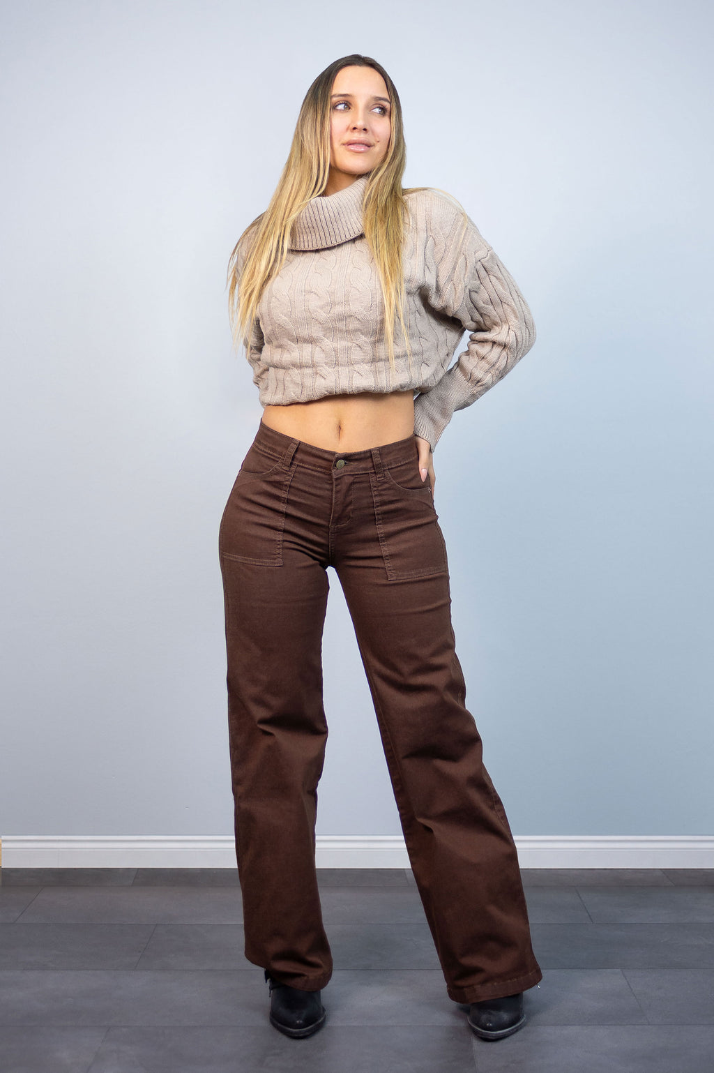 Sweater Trenzado Sofía con Cuello