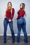 Jeans Flare Roma con Costura Frontal
