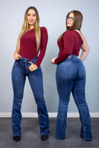 Jeans Flare Roma con Costura Frontal