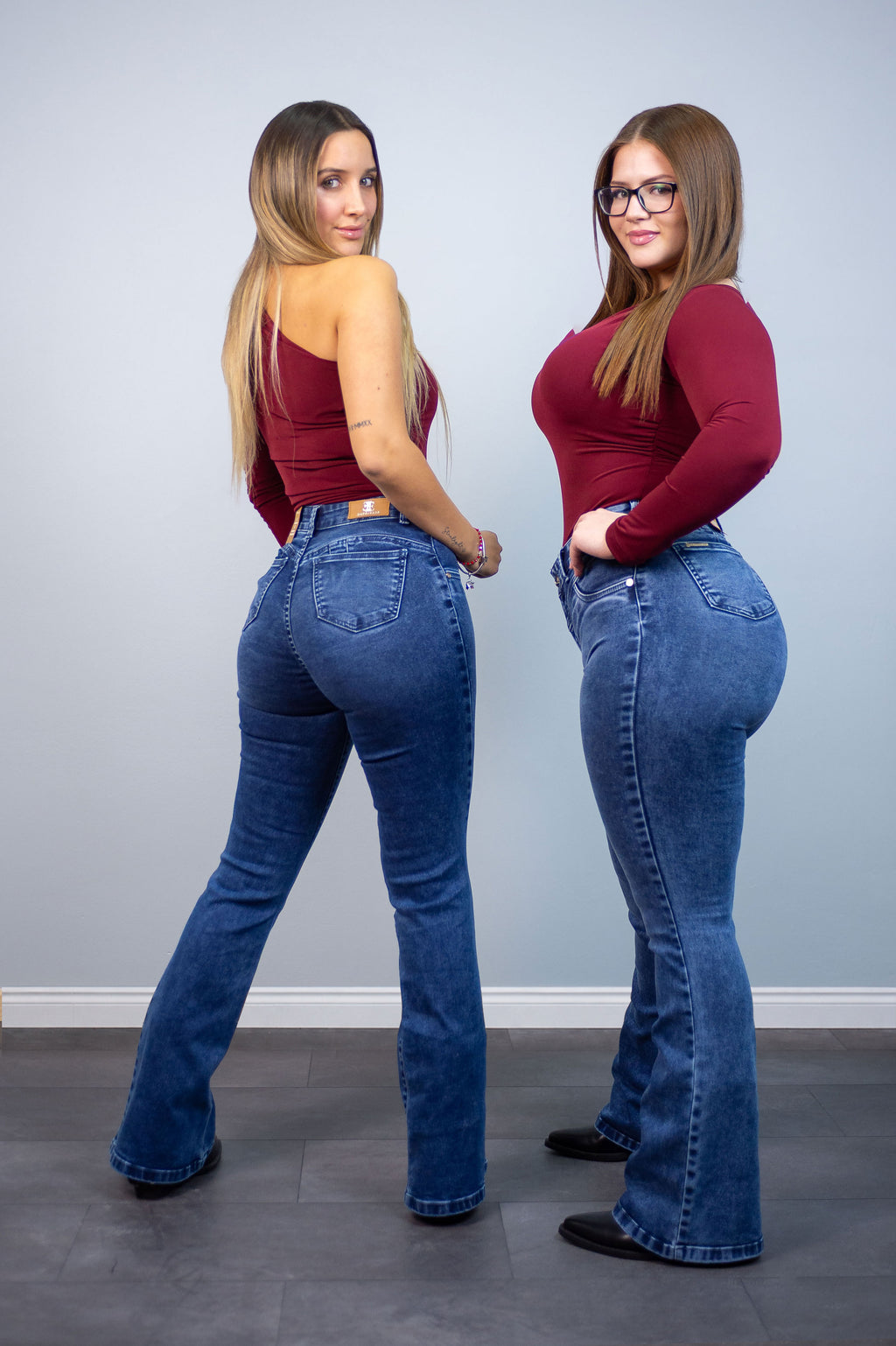Jeans Flare Roma con Costura Frontal