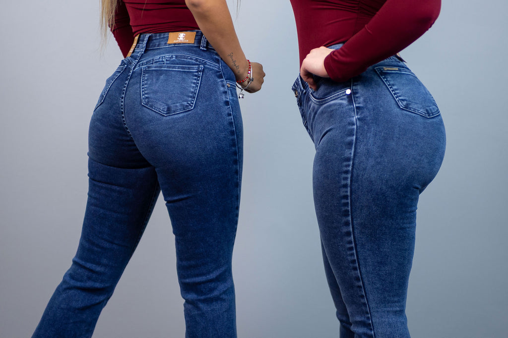 Jeans Flare Roma con Costura Frontal