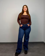 Jeans Wide Leg Berlín con Tachas Laterales